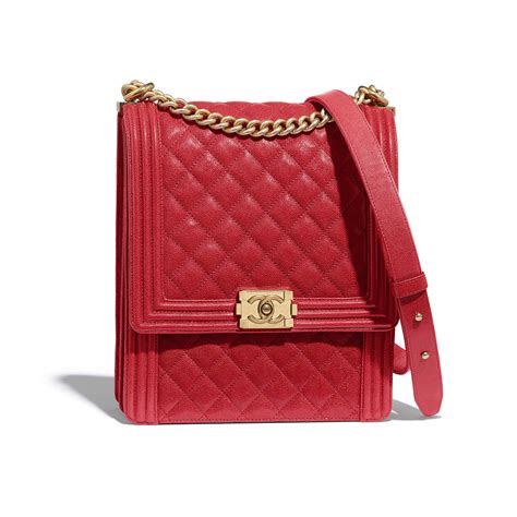 chanel boy red calfskin|chanel calfskin leather handbags.